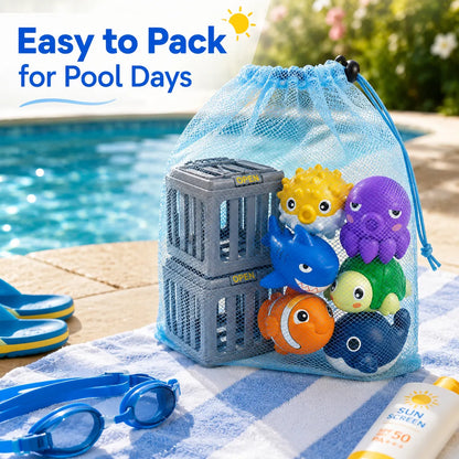 💦 👑 Ocean Animal Pool Diving Toy Set - Toss, Dive, Press & Rescue