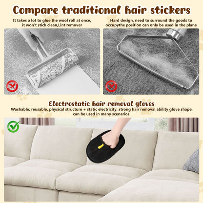 🔥BUY 1 GET 1 FREE🔥🐾🧤flysmus® Pet Hair Remover Electrostatic Gloves – Double-Sided Efficient, Soft Silicone & Washable Reusable (Versatile Home+Car)!
