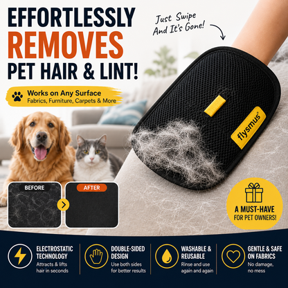 🔥BUY 1 GET 1 FREE🔥🐾🧤flysmus® Pet Hair Remover Electrostatic Gloves – Double-Sided Efficient, Soft Silicone & Washable Reusable (Versatile Home+Car)!