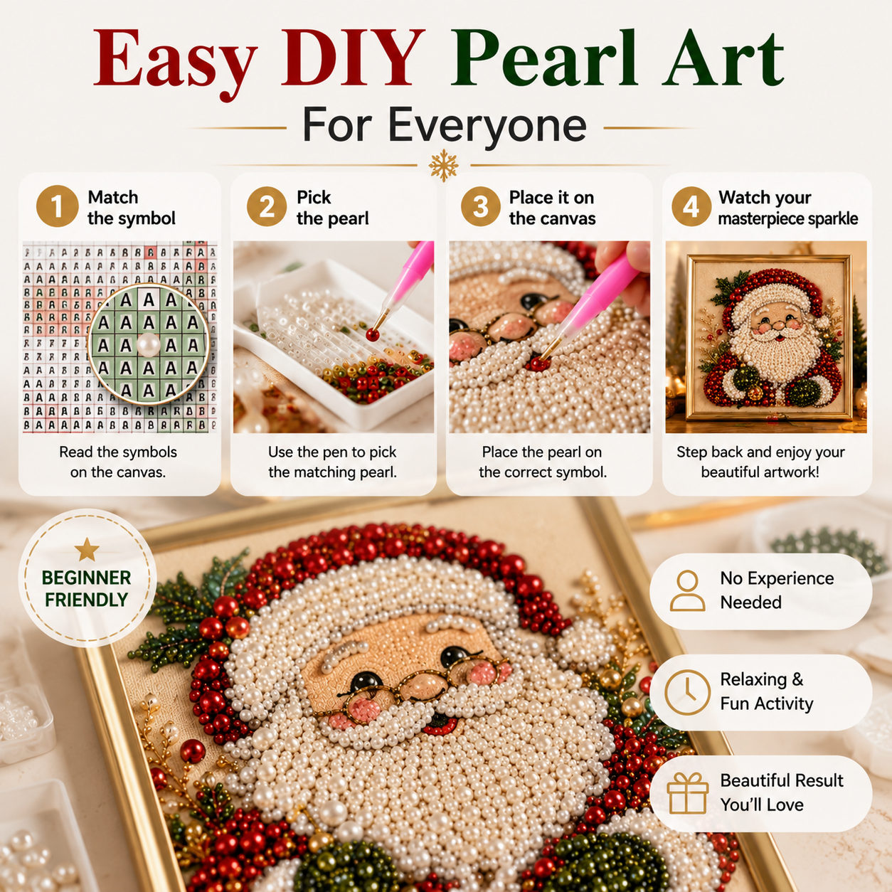 🌈2026 HOT SALE🥳Relaxing & Beginner-Friendly - 🎨💎DIY Christmas Pearl Art Kit💥LAST DAY 50% OFF!