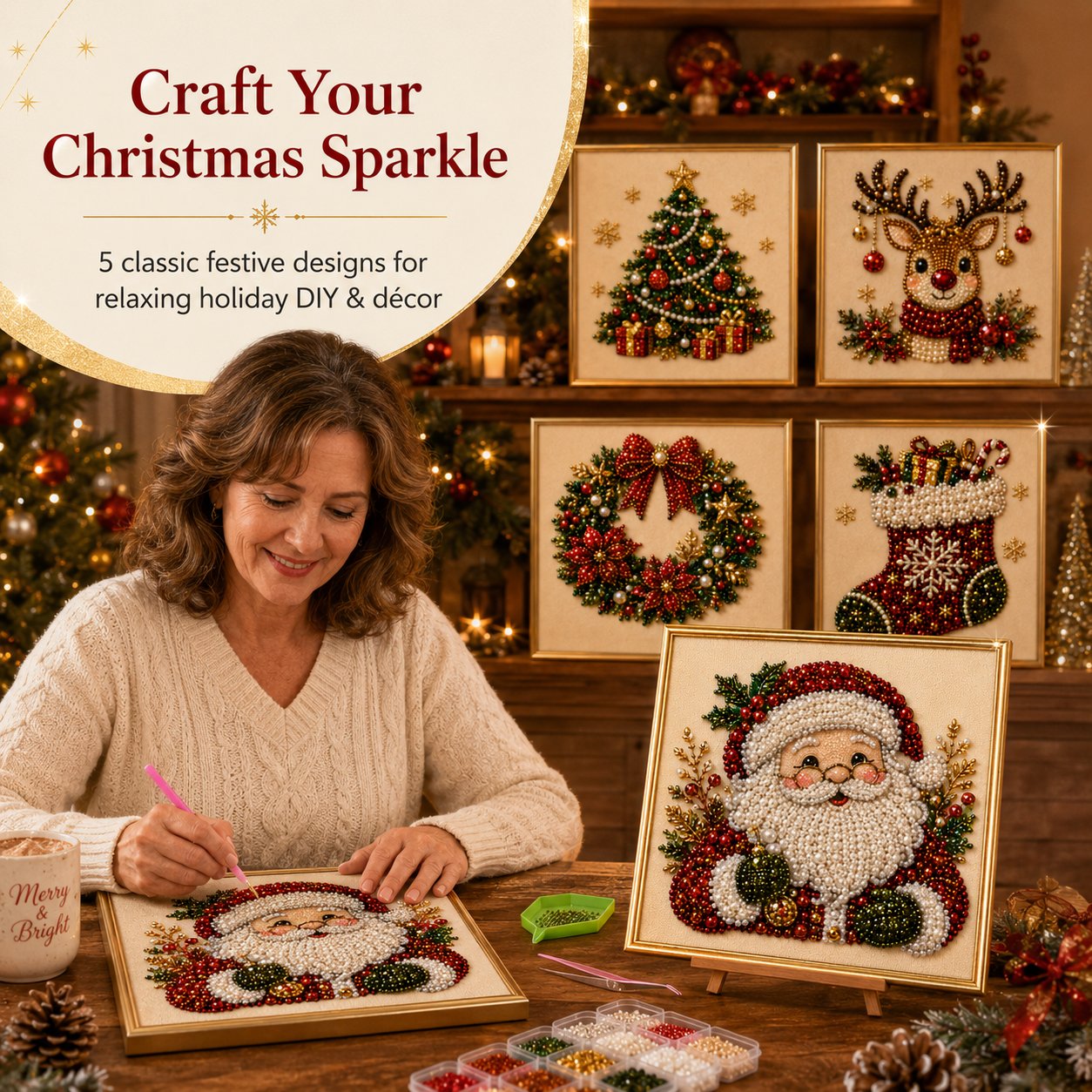 🌈2026 HOT SALE🥳Relaxing & Beginner-Friendly - 🎨💎DIY Christmas Pearl Art Kit💥LAST DAY 50% OFF!