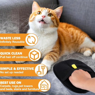 🔥BUY 1 GET 1 FREE🔥🐾🧤flysmus® Pet Hair Remover Electrostatic Gloves – Double-Sided Efficient, Soft Silicone & Washable Reusable (Versatile Home+Car)!