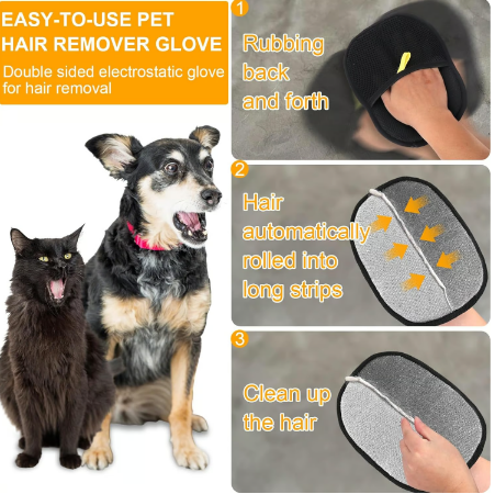🔥BUY 1 GET 1 FREE🔥🐾🧤flysmus® Pet Hair Remover Electrostatic Gloves – Double-Sided Efficient, Soft Silicone & Washable Reusable (Versatile Home+Car)!